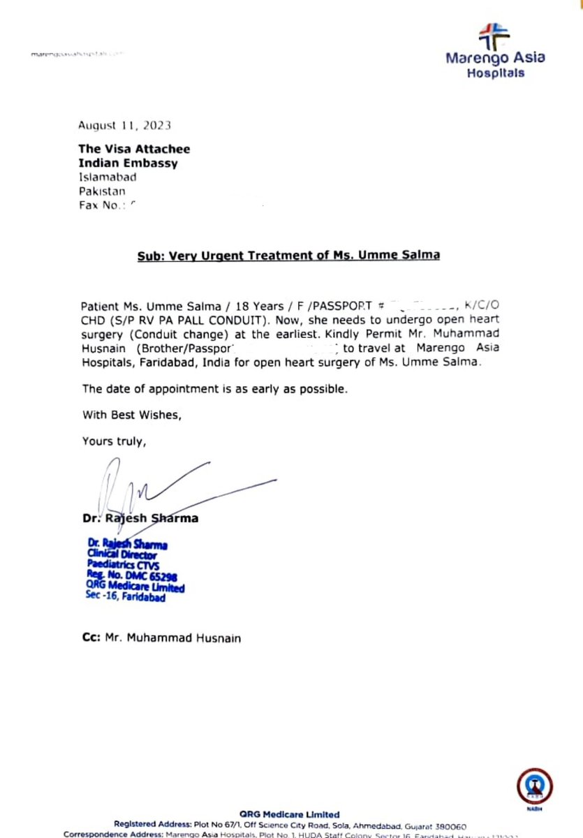 m_husnaiin's tweet photo. 🆘 Urgent Medical Visa Appeal 🏥: Ms. Umme Salma's life-saving surgery in India is now critical. We kindly request the prompt assistance of @narendramodi, @IndiainPakistan, and @DrSJaishankar to expedite her visa application. Every moment counts. 🙏 #MedicalVisa #UrgentHelp https://t.co/9A3V1bK7X0