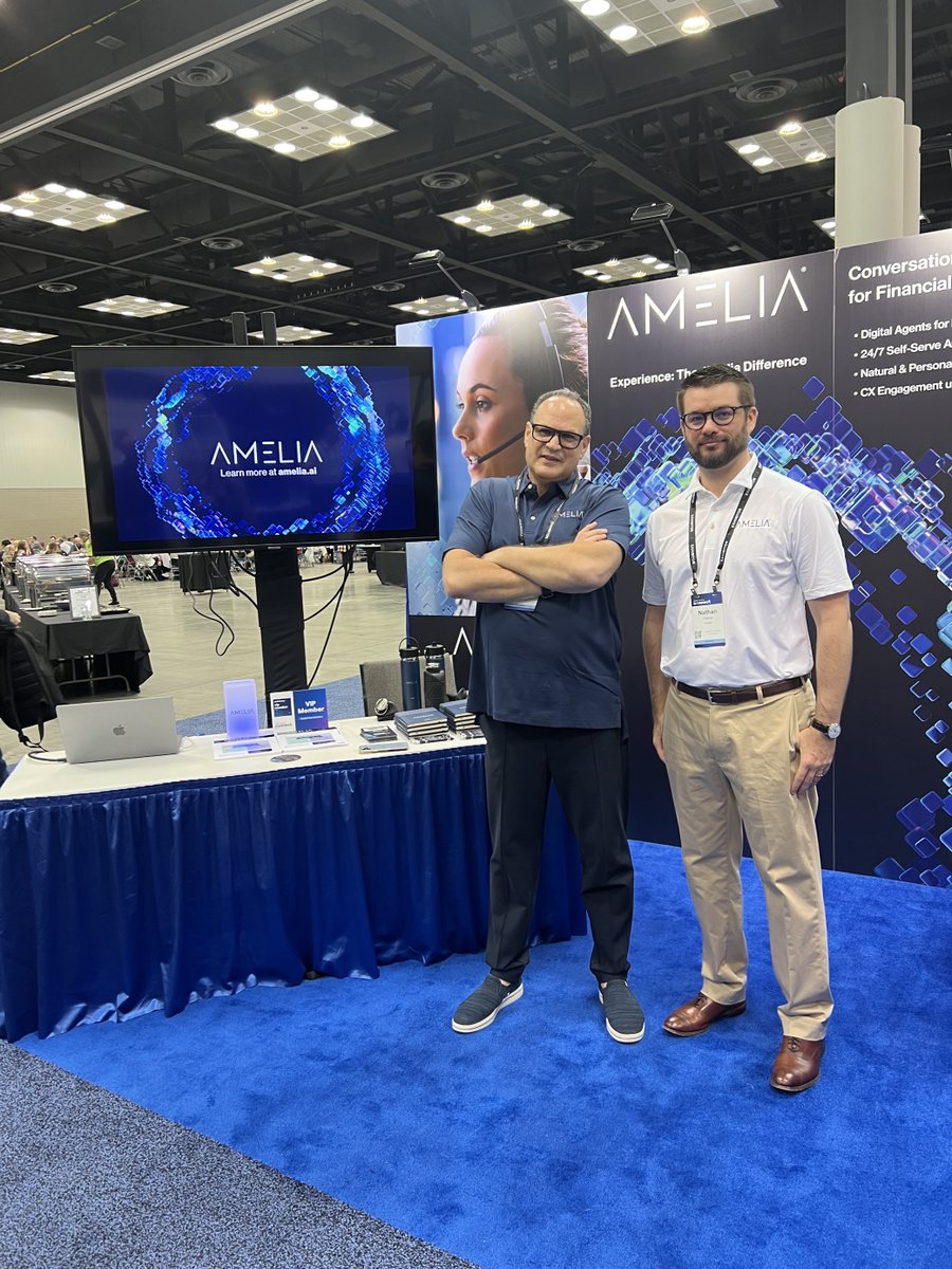 TheAmeliaAI's tweet image. After a great first day at Jack Henry Connect 2023, we&apos;re gearing up for another exciting day ahead! Stop by booth #237 today to learn why Amelia is a top Conversational AI provider for financial institutions. Click here for more event details: hubs.li/Q025MX5F0 #JHConnect