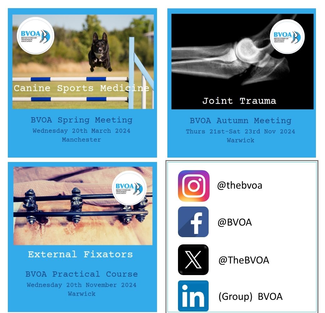 Thanks to everyone who presented and attended our recent #BackToTheFutureOrthopaedics Autumn meeting in London. Diary dates for 2024 👇. Keep an eye on our various social media platforms for more information and details of registration opening. 
Thanks! The BVOA.