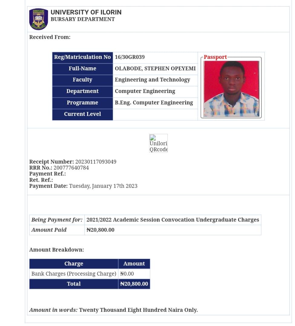 i_am_osmart's tweet photo. @UnilorinNGR I have paid my convocation charges. Why should I pay again?
#NoTopUp
#NotoCompulsoryMemorabilia
#NotoExtortiom
#Unilorin https://t.co/QfLs5KWsLx