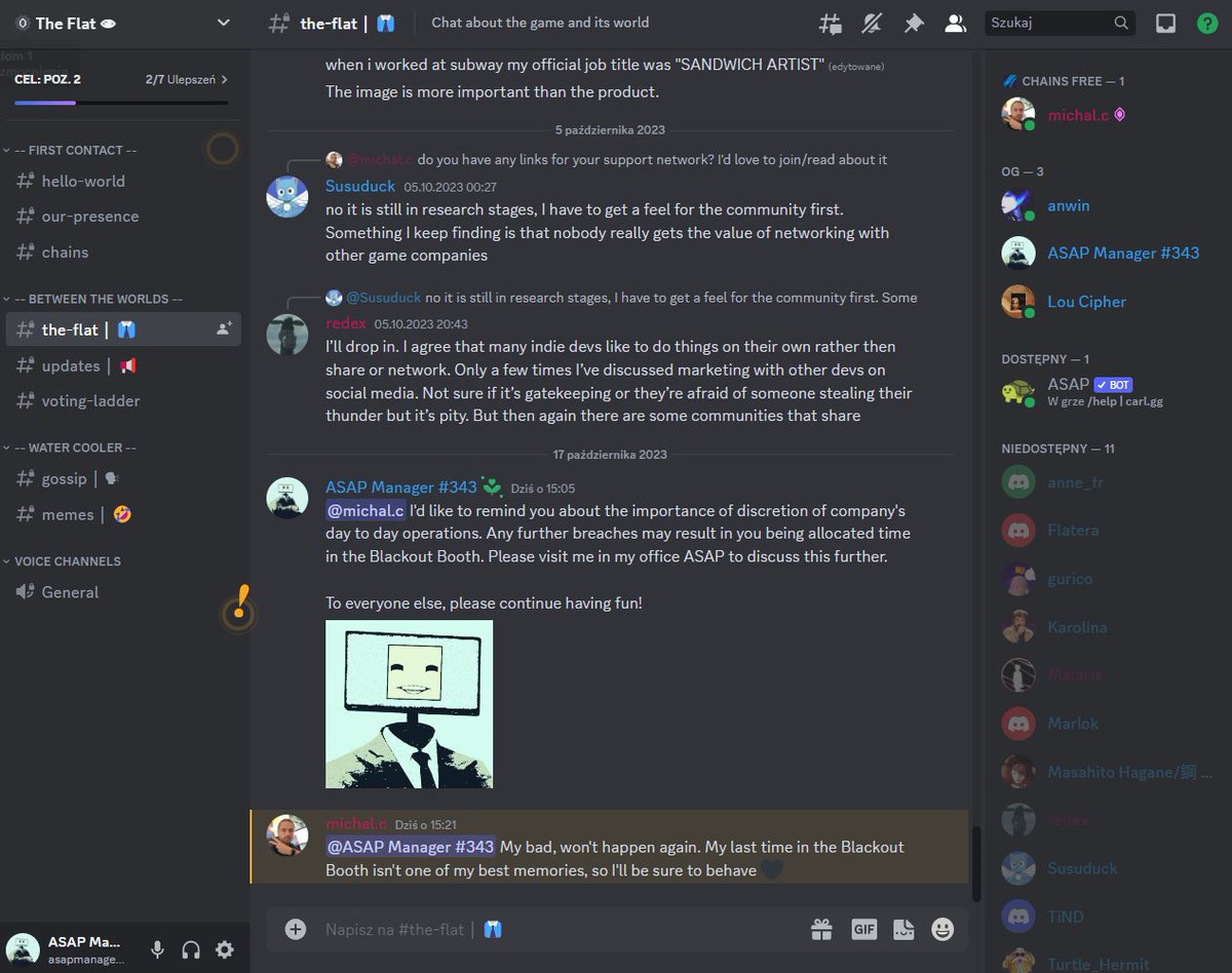 the_flat_game's tweet photo. Dear Employees,

At Corpo Inc. we blend fun and business seamlessly on our Discord server 🎉

Remember, it's all in good spirit, no hard vibes – just pure #CorpoLove 💖

Dive in and collaborate with us today! 
👉 https://t.co/zNGrZFtreA

Warm regards, 
Corpo Corporation https://t.co/UxIJBTTt9N