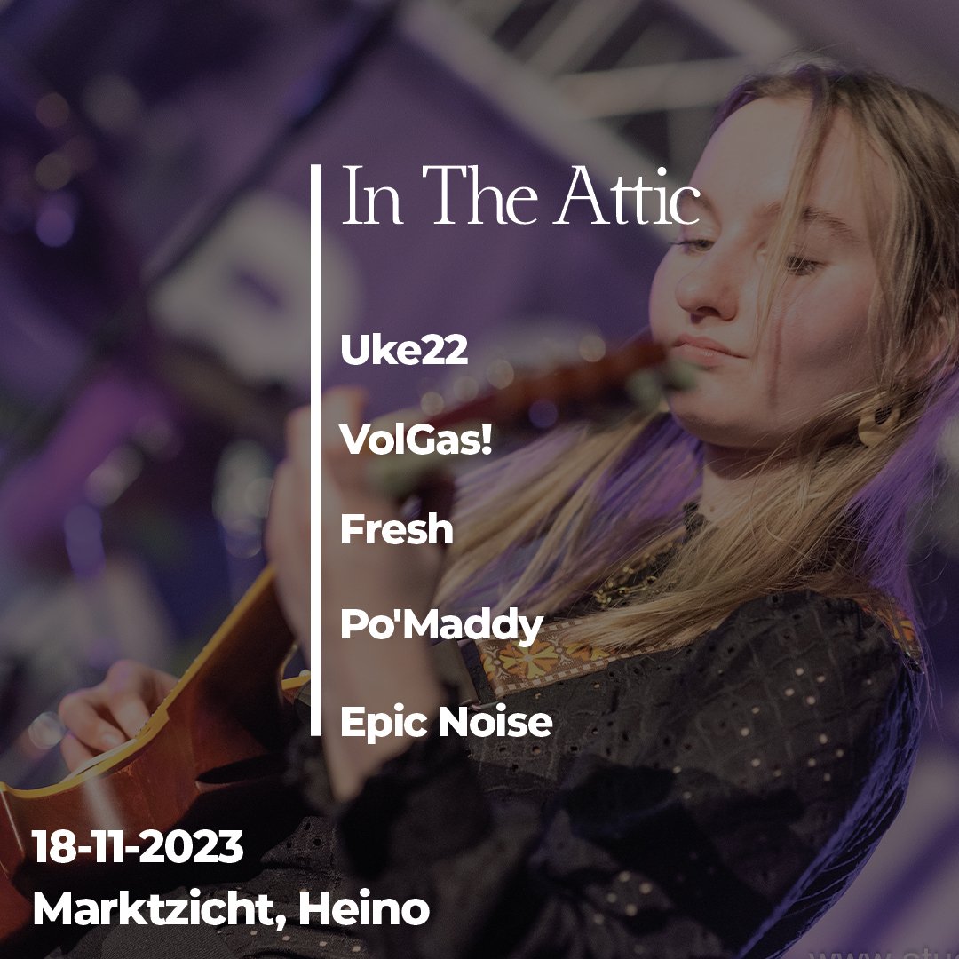 De line-up voor 18 november bij Marktzicht Heino!
RT is fijn!! Delen!!
#livemuziek #Heino #muziek #livemusic