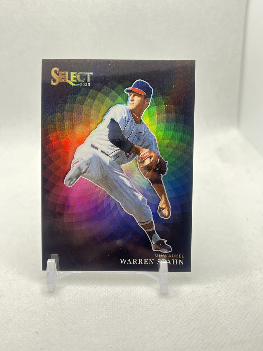 Hit a color wheel Warren Spahn from my 2023 Panini Select hobby box!! 😍 @CardPurchaser 

Love this insert

#baseballcards #sportscards #paniniselect #colorwheel