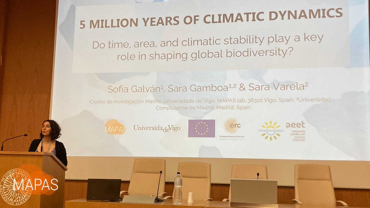 Our team member @sofiaga96 participated at the #AEET23 with a talk about how time, area and climatic stability play a role in global #biodiversity