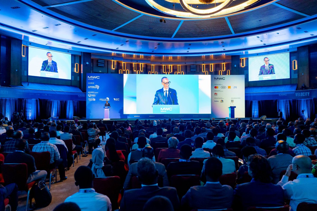 RISARwanda's tweet image. What an excitement in #Kigali as the Mobile World Congress kicks off under the theme “Velocity: Unleashing Tomorrow's Technology – Today”! The tech world is gathered in #Rwanda to explore the latest in mobile technology, innovation & connectivity ideas.  #MWC2023 #TechInAfrica