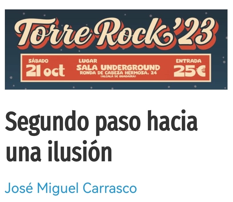 El próximo sábado tendrá lugar la segunda edición del TORRE ROCK FEST en la sala Underground de Alcalá, con la participación de cinco buenas bandas: Beautiful Señoritas, St Peter Square, Paramo Union, The Bo Derek's y SINCIDERS.
sevilladisonante.es/segunda-edicio…