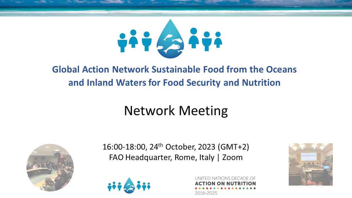 🌐 Join us for the Annual Network Meeting on October 24, 2023!

ℹ️ Share your 2023 actions supporting our mission. Notify us if you'd like to speak. Let's discuss 2024 strategies.

🌍 Hybrid event: On-site at FAO HQ (Rome) or online via Zoom.

👉🏾Invitaion and registration: