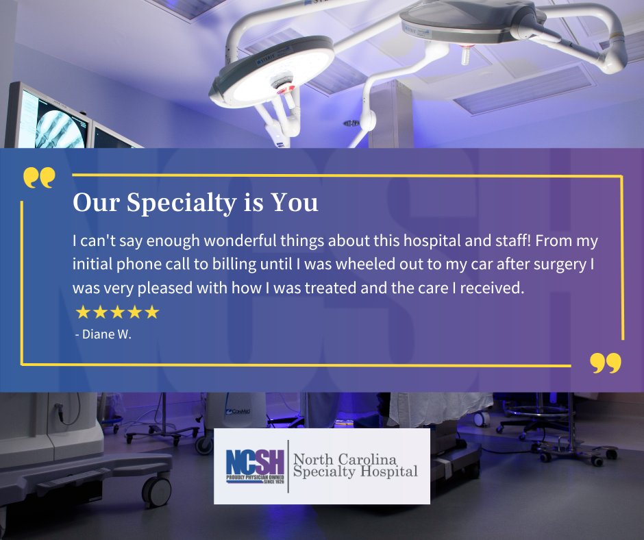 Here's another great review from one of our patients! #5stars #NCSH #specialtyhospital