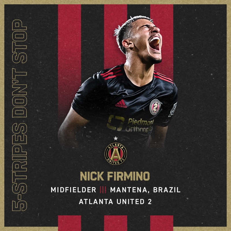 ATLUTD's tweet photo. Leveled up 📈

#ATLUTD has signed Nick Firmino through the 2026 season ✍️🇧🇷