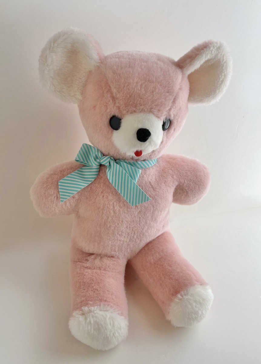 カナリヤ堂　宇山あゆみ　ぬいぐるみ　ピンク【希少レア】 宇山作品紹介】 ピンクマちゃん🌷 大きめでバフッとした抱き心地の