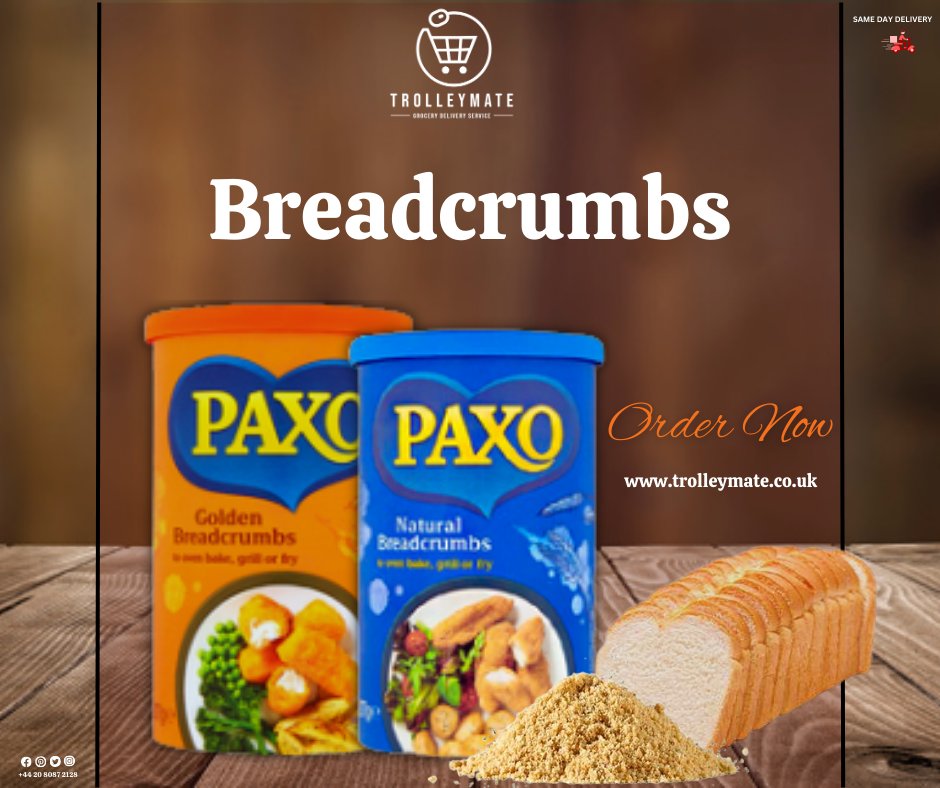 TrolleyMateUK's tweet photo. Breadcrumbs Available on TrolleyMate.
Order Now: https://t.co/SQ32t2XQ3h
Download our Mobile App:
Android: https://t.co/L59YuCbpSs
IOS: https://t.co/3lsULaF8VE
Call Us:
020 8087 2128
#londonuk #bread #crumbs #paxo https://t.co/dS99CTOK17