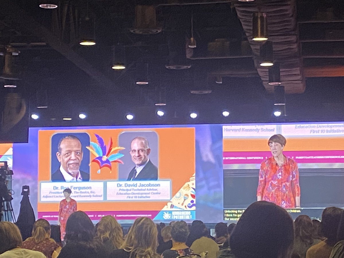 NatlPAT's tweet photo. PATNC Board Director Libby Doggett Introduces Breakfast Keynote Speakers, Dr. Ron Ferguson and Dr. David Jacobson at #PATCON23 https://t.co/awrAbmqbcr