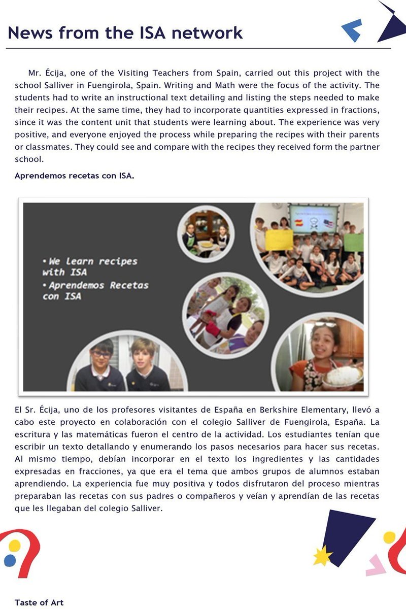 ColegioSalliver's tweet photo. Aprendemos recetas con ISA 

Desde Florida nos llegan noticias de este proyecto que nuestros alumnos de #Primaria han estado llevando a cabo con alumnos de Berkshire Elementary School @pbcsd 
Gracias @elbauldelali y @jenmusical por esta iniciativa. 

https://t.co/4gtcuIZK2v https://t.co/GRfeskTwec