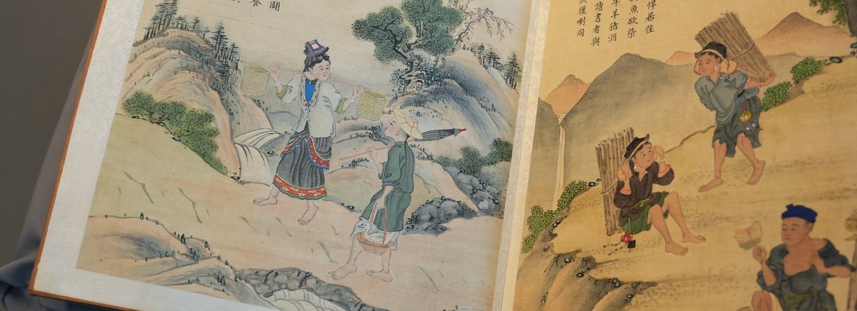 This two-volume 'Miao album' depicts non-Han ethnic groups living in the Chinese Yunnan Province. The drawings reveal how officials viewed ethnic minorities in the Qing Empire.
Qinxin He <a href="/leidenhum/">Leiden University - Faculty of Humanities</a> wrote a #SpecialCollectionsBlog about the albums:
➡️edu.nl/hjvtu