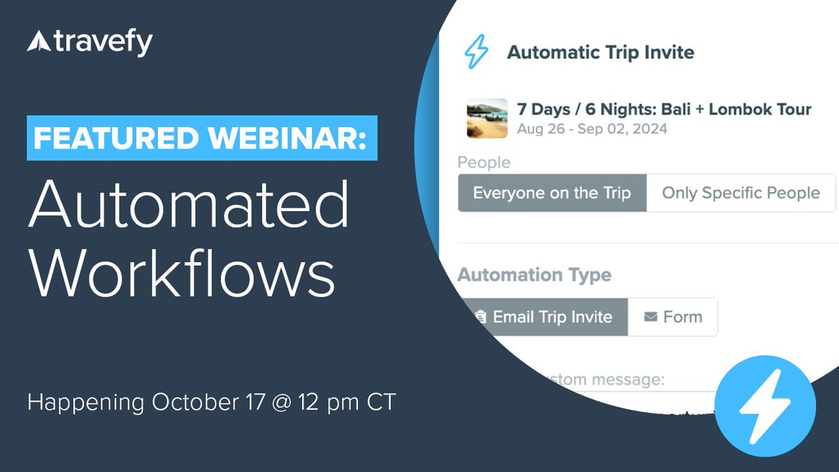 Travefy (@travefy) on Twitter photo โกJoin us today for an exciting webinar! Learn how to ๐๐๐ฟ๐ฒ๐ฎ๐บ๐น๐ถ๐ป๐ฒ ๐๐ผ๐๐ฟ ๐ฑ๐ฎ๐ ๐๐ผ ๐ฑ๐ฎ๐ ๐๐ถ๐๐ต ๐ง๐ฟ๐ฎ๐๐ฒ๐ณ๐'๐ ๐ฎ๐๐๐ผ๐บ๐ฎ๐๐ฒ๐ฑ ๐๐ผ๐ฟ๐ธ๐ณ๐น๐ผ๐๐โก
๐ป Save your seat and meet us: ow.ly/gEF850PXosY โกJoin us today for an exciting webinar! Learn how to ๐๐๐ฟ๐ฒ๐ฎ๐บ๐น๐ถ๐ป๐ฒ ๐๐ผ๐๐ฟ ๐ฑ๐ฎ๐ ๐๐ผ ๐ฑ๐ฎ๐ ๐๐ถ๐๐ต ๐ง๐ฟ๐ฎ๐๐ฒ๐ณ๐'๐ ๐ฎ๐๐๐ผ๐บ๐ฎ๐๐ฒ๐ฑ ๐๐ผ๐ฟ๐ธ๐ณ๐น๐ผ๐๐โก
๐ป Save your seat and meet us: ow.ly/gEF850PXosY