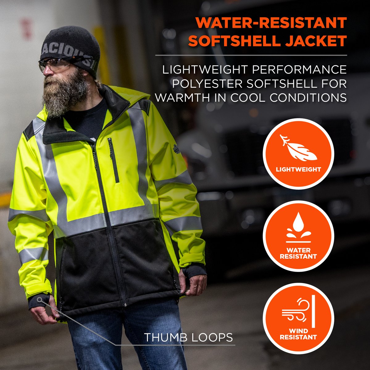 Introducing the GloWear 8353 Hi-Vis Softshell. This jacket protects against the elements with its water- and wind-resistant design and ensures you're always seen on the job site with ANSI-compliant reflective stripes. ow.ly/ska550PXCx8