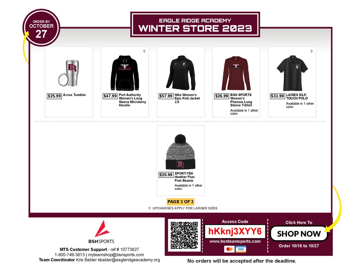 In case you missed it yesterday - Eagle Ridge Academy introduced a brand new logo and mascot! Browse the updated winter spirit wear store before it closes next Friday: shorturl.at/lzMY1.  #GoGryphons
