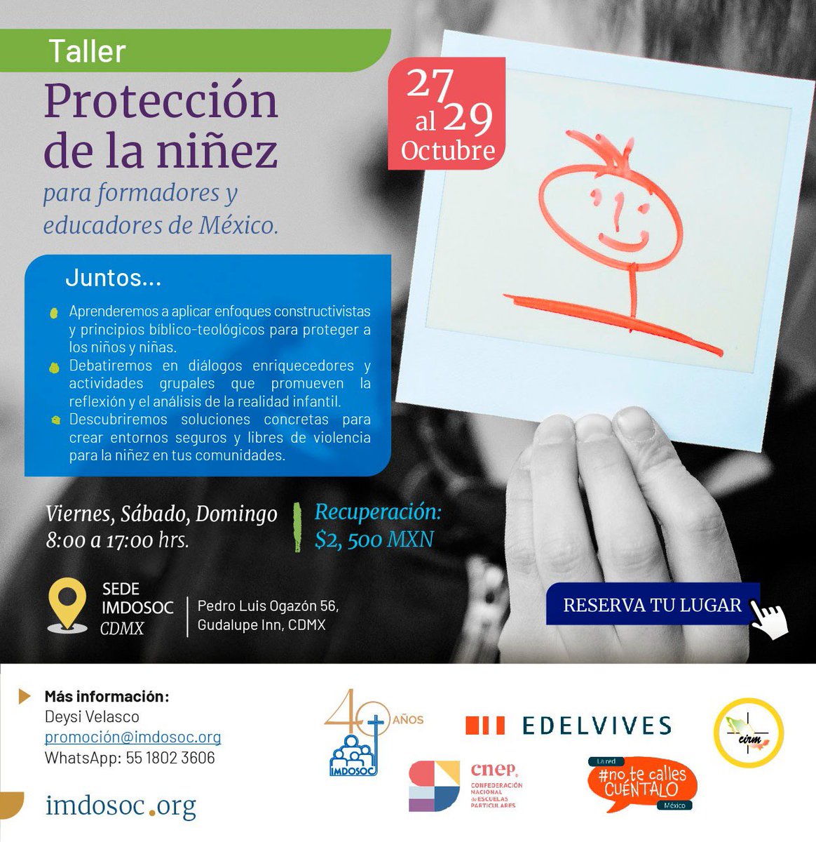 IBEROFAM's tweet photo. No es suficiente la denuncia, es necesario prepararnos para proteger a los niños. Aprovecha esta oportunidad que @imdosoc nos ofrece! https://t.co/U5zST6hT5Q