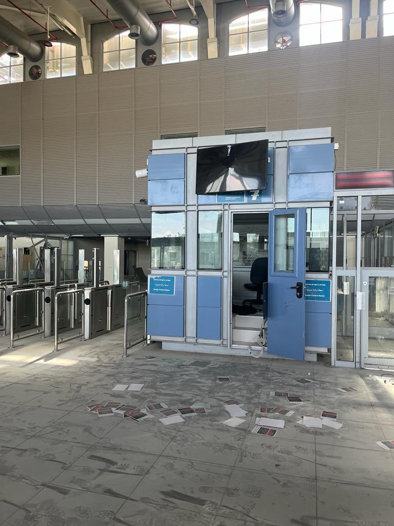 Israel_MOD's tweet photo. IMOD personnel returned to the Erez Crossing today to assess the extensive damage caused by Hamas terrorists. The Erez Crossing has facilitated the daily passage of thousands of Gazans into Israel, granting them access to employment opportunities, trade &amp; essential medical care. https://t.co/M8HfnAfSLv