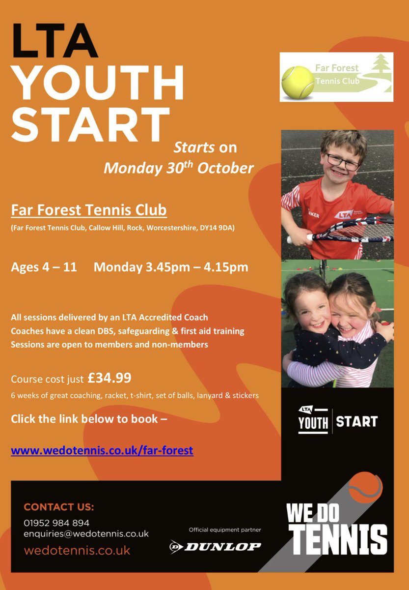 We Do Tennis C.I.C. (@wedotennisuk) on Twitter photo FAR FOREST TENNIS CLUB🎾
Starting Monday 30th October!
To book, please click the link below -
wedotennis.co.uk/far-forest
<a href="/LaconCSchool/">LaconChildeSchool</a> <a href="/farforestlea/">Far Forest Lea Memorial CE Primary School</a> <a href="/ActiveHW/">Active Herefordshire & Worcestershire</a> FAR FOREST TENNIS CLUB🎾
Starting Monday 30th October!
To book, please click the link below -
wedotennis.co.uk/far-forest
<a href="/LaconCSchool/">LaconChildeSchool</a> <a href="/farforestlea/">Far Forest Lea Memorial CE Primary School</a> <a href="/ActiveHW/">Active Herefordshire & Worcestershire</a>