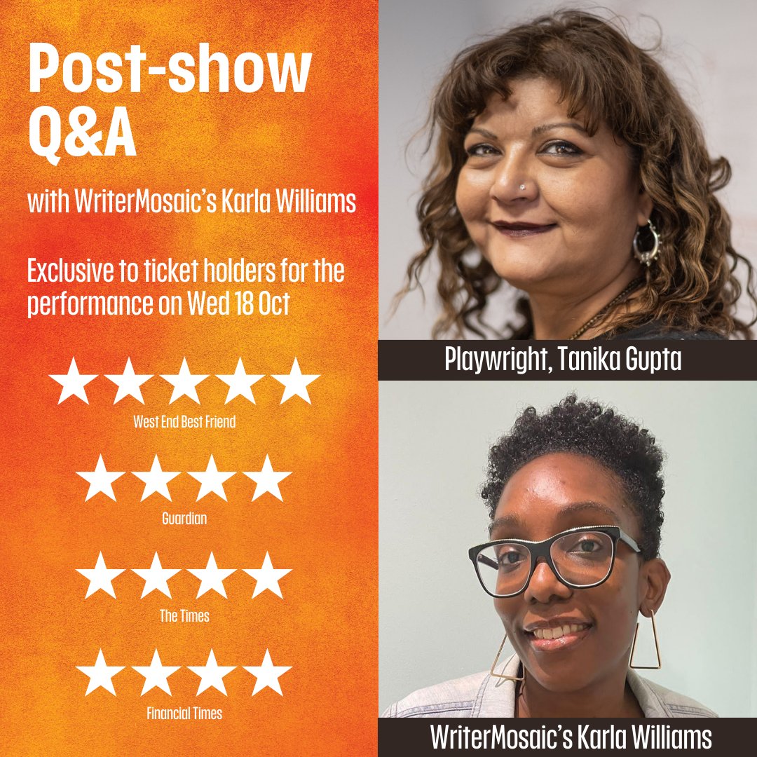 Stick around after tomorrow night's performance of @thersc's #TheEmpress for an insightful post-show Q&amp;A between playwright <a href="/Tanika_Gupta/">Tanika Gupta</a> and <a href="/writersmosaic/">writersmosaic</a>'s Karla Williams (@SheWritesOn).

Exclusive to ticket holders of the performance.

Book now: bit.ly/empresslyric