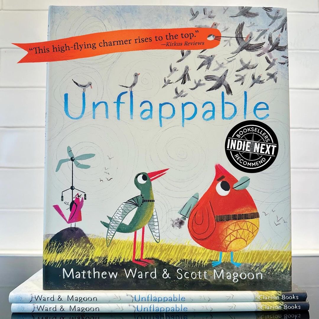 mattwardwords's tweet image. Today’s the day! UNFLAPPABLE takes off to bookstore shelves all over. Deepest thanks to @smagoon for bringing these birds to life—and to @AHedit @clarionbooks @harperkids for believing in them from the start—4+ years ago(!)

#kidlit #picturebook @ljrennert @andreabrownlit