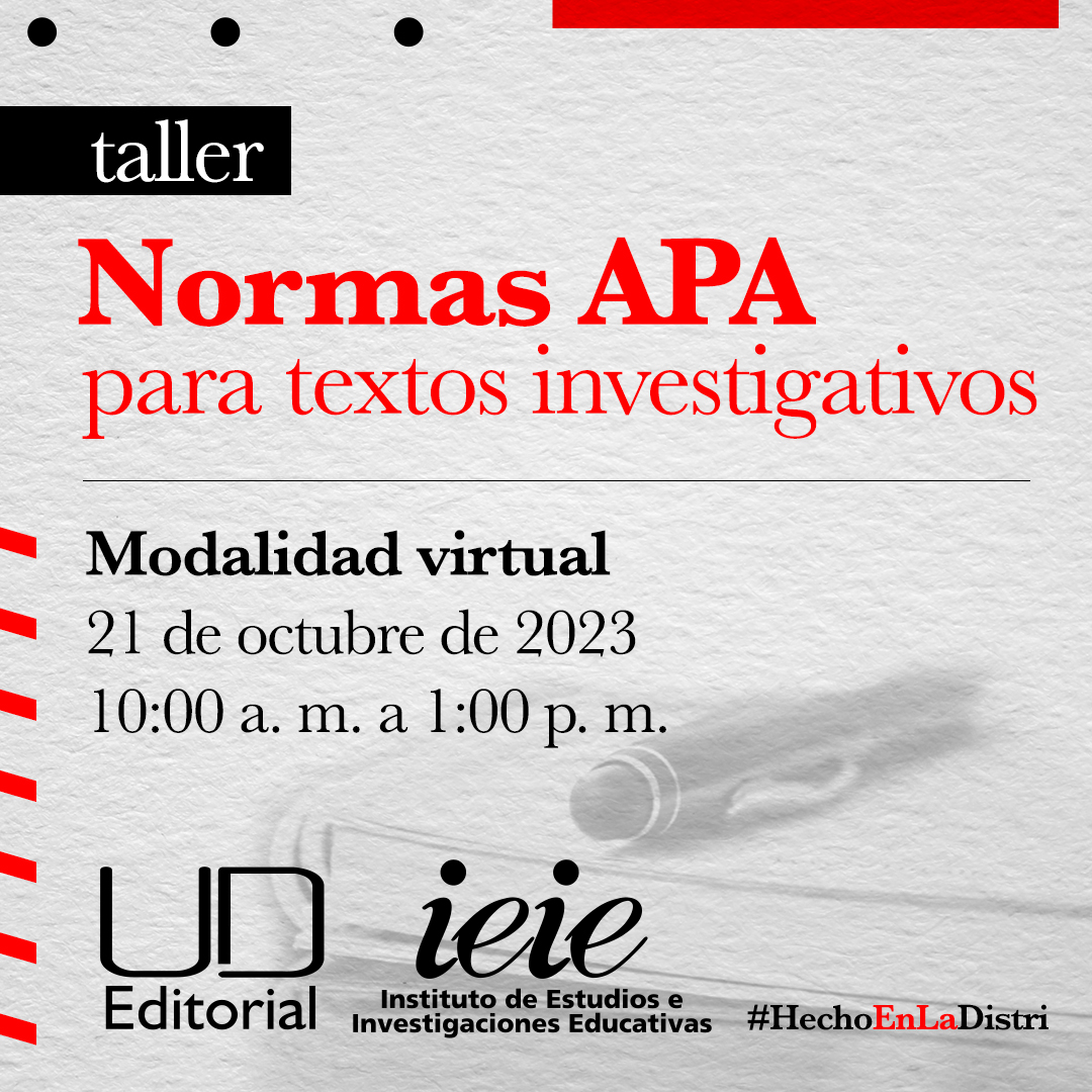 IEIE_UD's tweet image. ¡Domina las Normas APA en un abrir y cerrar de ojos!

¿Quieres perfeccionar tus habilidades de #citación y #referencias? Únete a nuestro #TallerdeNormasAPA y conviértete en un experto en la presentación de trabajos académicos. ¡Inscríbete ya! forms.office.com/r/xdMVsPUpWV
