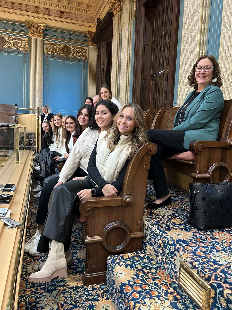 At the State Capital with the 2023 Girls Varsity Soccer State Champs for recognition. So proud of our Lady Norsemen.   <a href="/katecalmurray/">Dr. Kathryn C. Murray</a> <a href="/GPSchools/">GPPSS</a> <a href="/GPNHS/">Grosse Pointe North</a> <a href="/GPNABC/">GPNAthleticBoosters</a>
