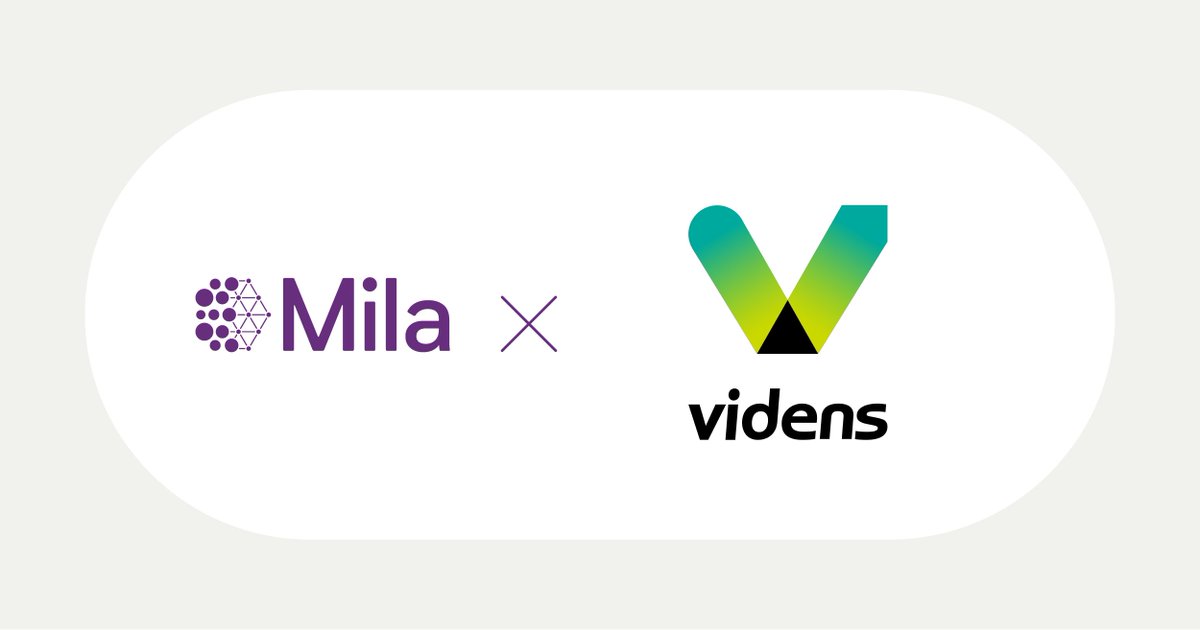 Videns Analytics (@vidensanalytics) on Twitter photo Nous sommes ravis d'annoncer aujourd'hui le début d’une nouvelle collaboration avec <a href="/Mila_Quebec/">Mila - Institut québécois d'IA</a>. Ce maillage a le potentiel d'ouvrir de nouvelles perspectives pertinentes dans le domaine de l’intelligence artificielle (IA), en constante évolution.
vidensanalytics.com/partenariat_vi… Nous sommes ravis d'annoncer aujourd'hui le début d’une nouvelle collaboration avec <a href="/Mila_Quebec/">Mila - Institut québécois d'IA</a>. Ce maillage a le potentiel d'ouvrir de nouvelles perspectives pertinentes dans le domaine de l’intelligence artificielle (IA), en constante évolution.
vidensanalytics.com/partenariat_vi…