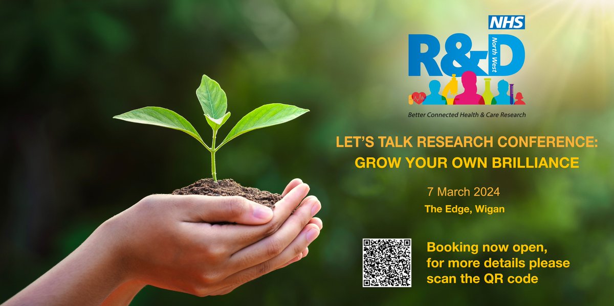 NHS Research & Development North West have announced that booking is now open for the Let's Talk Research Conference: Grow your own brilliance, 7th March 2024, the conference is a full day event and is free to attend @WUTHstaff @SimonNRogers1 @MehraRanj @nj_stevenson