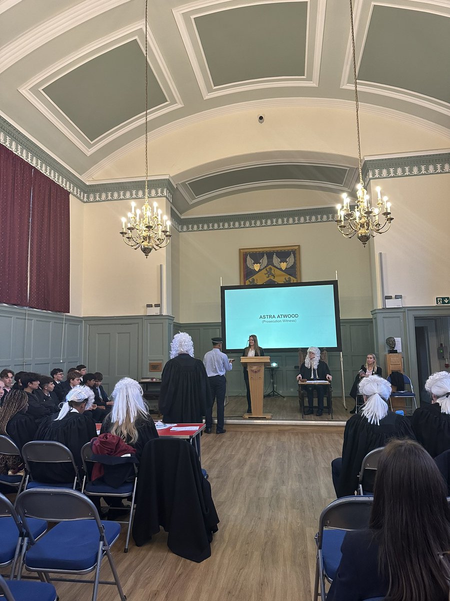 Well done to Izzie (Head of the Junior Law Society), Ellie, Isadora and Kimi for their involvement in the mock law trial yesterday. It was fantastic to watch.