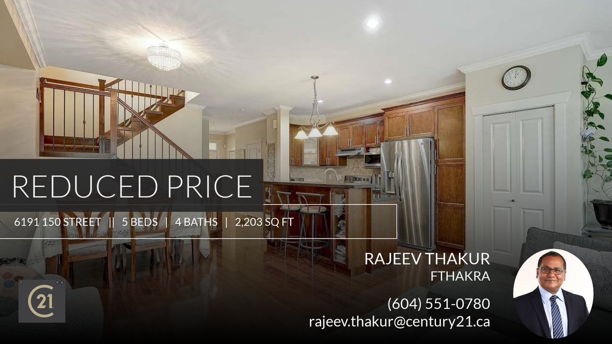 📍 Reduced Price 📍 This recently reduced home at 6191 150 Street in Surrey won't last long, so, don't wait to set up a showing! Reach out here or at (604) 551-0780 for more information!

Regards

Rajeev Thaku... homeforsale.at/6191_150_STREE…