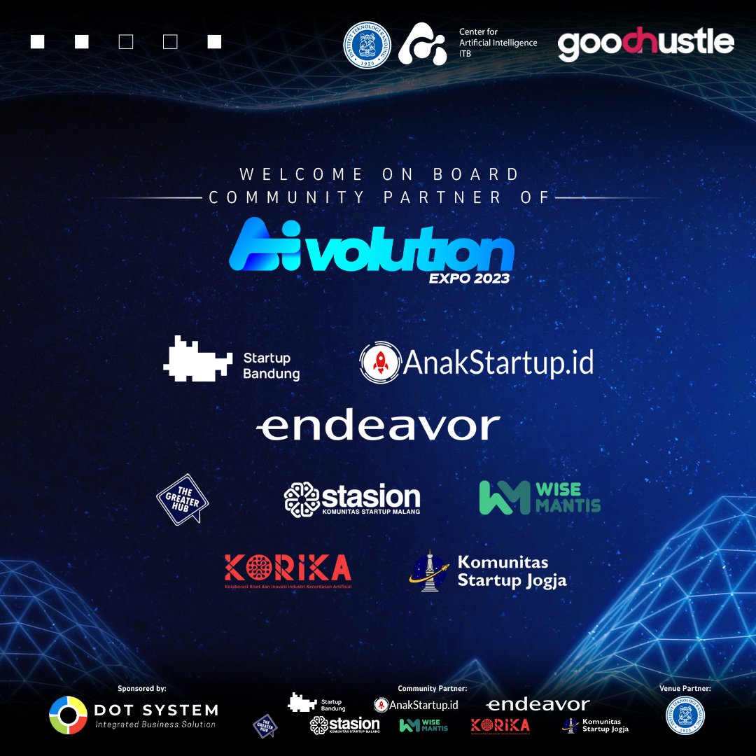 aivolutionid's tweet image. Grateful to welcome our Community Partner.

This event is made possible by our incredible partners. Without your support, none of this would be possible. Let&apos;s wrap it up together and weave the magic of #AIvolution #2023