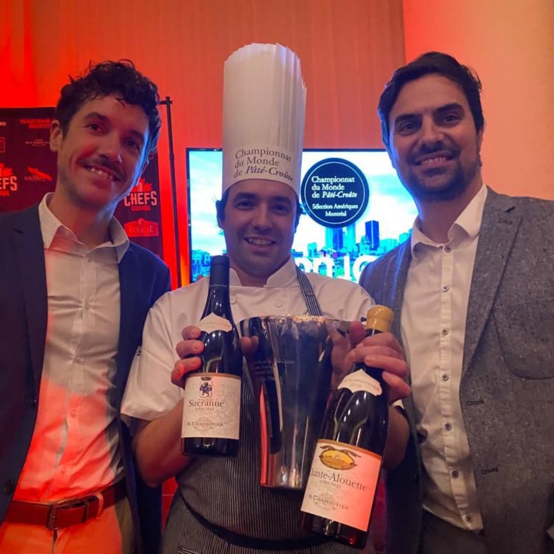 M_Chapoutier's tweet photo. La #Sélection Amériques du Championnat du Monde de Pâté-Croute s’est déroulée à l’Hôtel Honeyrose à Montréal au Canada. La Maison M. #CHAPOUTIER tient à féliciter les deux #finalistes Félix Duquet (Sofitel Montréal) et Mathieu Couture (Restaurant Artisans).
#patecroute #cdmpc https://t.co/WeRTWbb18g