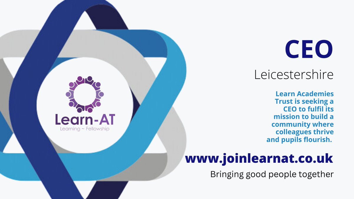 StaciLynchSatis's tweet photo. NEW ROLE:
An exciting opportunity by @SatisEducation!
We're working with Learn-AT to appoint a CEO who can build a community where colleagues thrive and pupils flourish.
For further information, please visit https://t.co/QbCWtJGkUc or contact @HelenStevenson4 directly.
#MATCEO https://t.co/g35XV1Eeeh