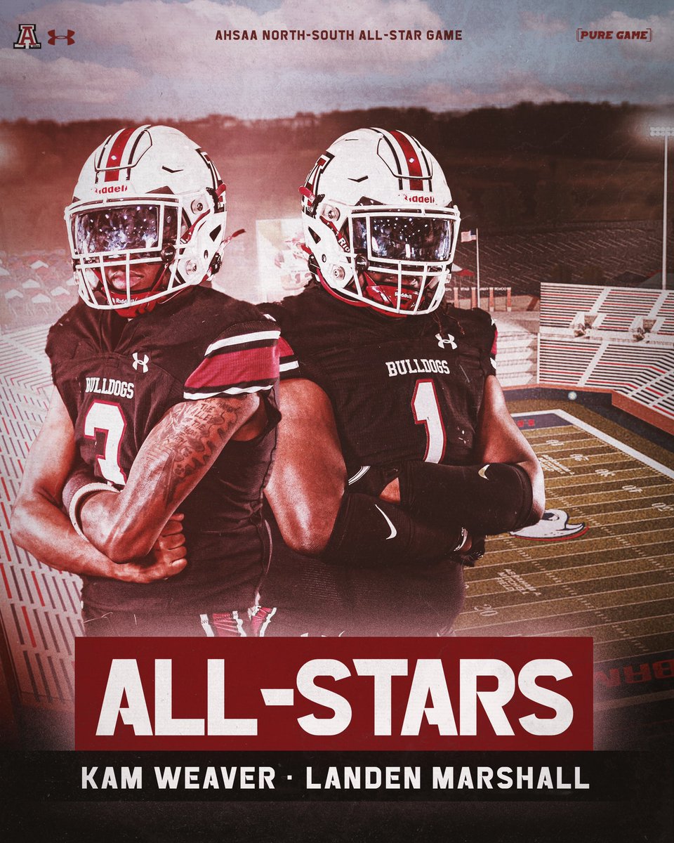 Congrats to OLB @kam_weaver1 and DL @landenmarshall_ on being selected to the 2023 AHSAA North/South All-Star Game‼️ #ThatsWhy