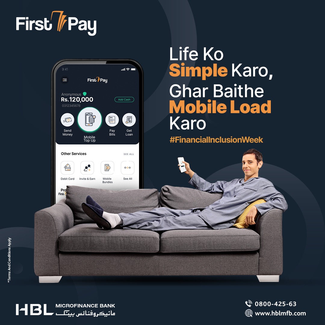 HBLMfBDigital's tweet image. Embrace the ultimate convenience with the FirstPay App – easily top up your mobile balance on the go and stay connected from the comfort of your home.

#FirstPay #MobileLoad #FinancialInclusionWeek