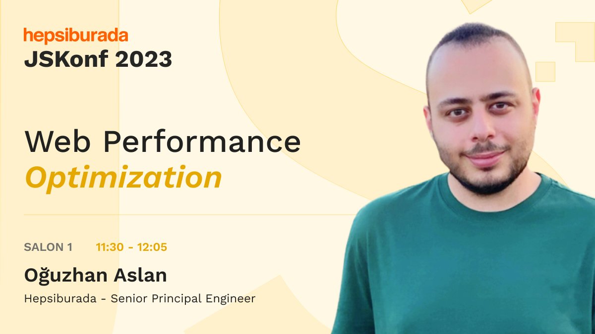 Ist_JavaScript's tweet photo. Hepsiburada #JSKonf 2023'ün ilk konuşmacısını duyurmaktan heyecan duyuyoruz! 🌟
 
Ana sponsorumuz @HepsiburadaTech &amp; @hepsiburada ekibinde Senior Principal Engineer olarak çalışan @oguzhanaslan, "Web Performance Optimization" sunumu ile bizlerle olacak.

👉https://t.co/caxU1scWbP https://t.co/hacQmxFlpg