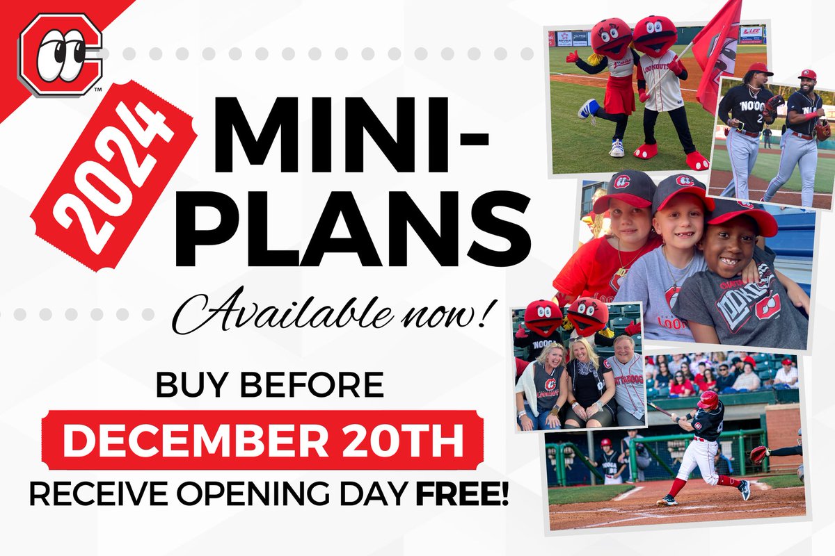 2024 Mini Plans are on sale NOW! Join us for an exciting season at AT&T Field with one of our 7, 14, or 21 game plans. Purchase before December 20th and automatically receive Opening Day Tickets for FREE! Link👉 tinyurl.com/49bzbthp