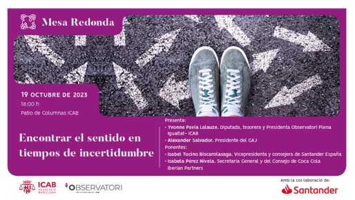 ICABarcelona's tweet photo. 📢Taula rodona: trobar el sentit en temps d'incertesa. 

🗓️ 19|10|2023, 18h, al Pati de Columnes ICAB. 

👤 Isabel Tocino, vicepres. i consellera de "Santander España" i Isabela Pérez Nivela, secretària gral. i del consell de Coca Cola Iberian Partners. 

https://t.co/Y6v5LajWGd https://t.co/8uqv3DJB52