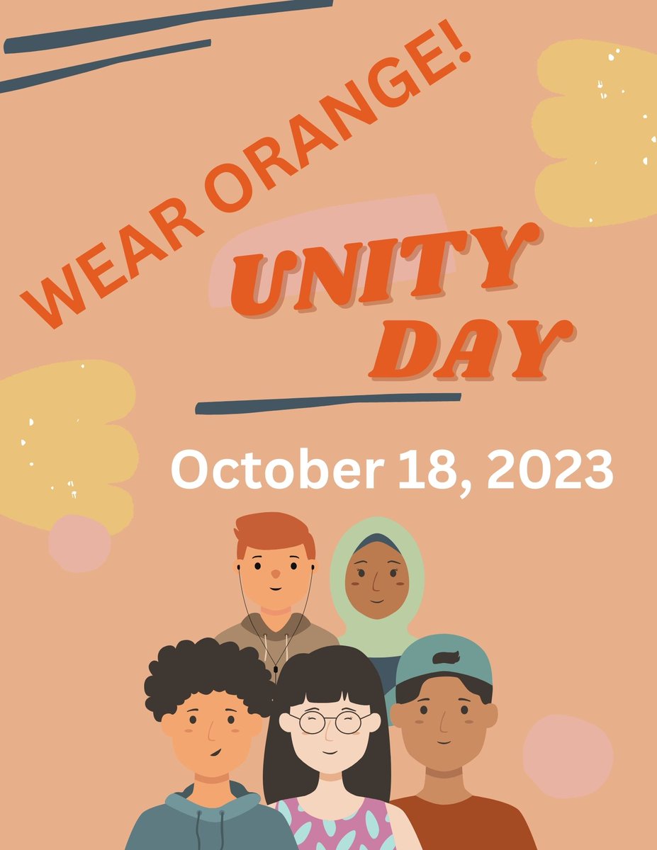 CMSCardsWSFCS's tweet photo. Don't forget tomorrow is Unity Day! Wear orange to take a stand against bullying. Let's unite for kindness! @wsfcs https://t.co/bA0o2JMNoQ
