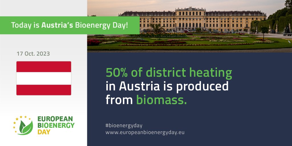 🎉 It's Austria’s #BioenergyDay! From today on 🇦🇹 could run on #bioenergy alone for the rest of the year

🌲 In #Austria 50% of district #heating is produced from #biomass

👀 Discover the first boat pellet heating system and much more here 👉bit.ly/3M4mWfA