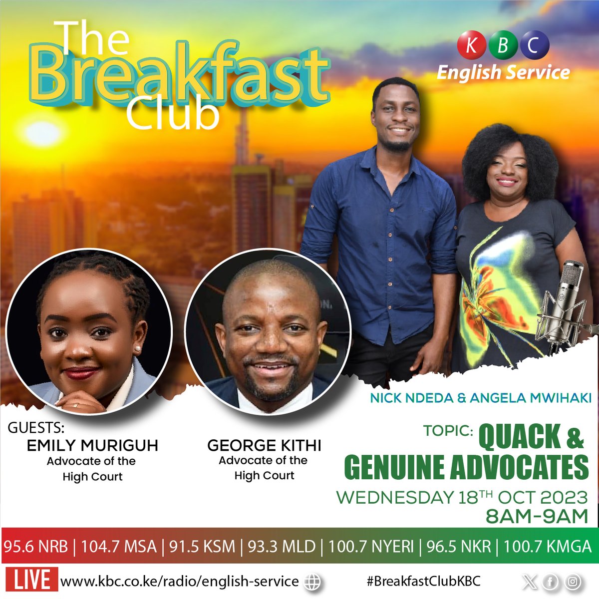 'The most important thing is to try and inspire people so that they can be great in whatever they want to do.' GOOD MORNING! @NickNdeda @angelamwihaki Listen live: kbc.co.ke/radio ^PMN #BreakfastClubKBC