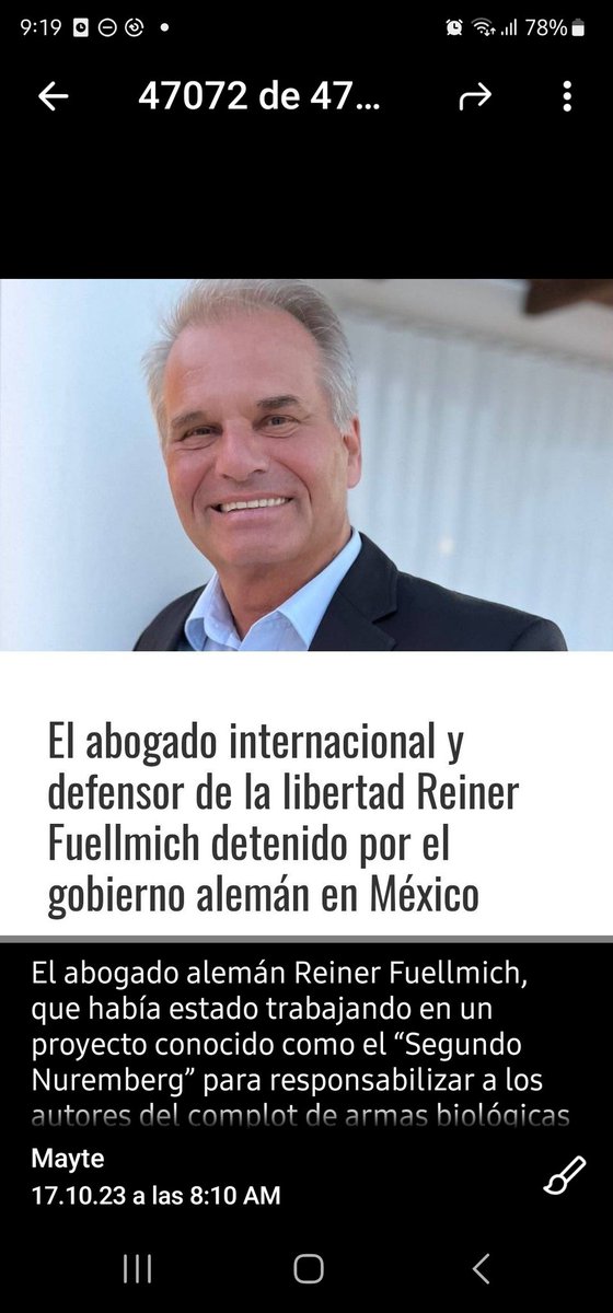ramonfonsecamor's tweet photo. El abogado alemán Reiner Fuellmich, que había estado trabajando en un proyecto conocido como el “Segundo Nuremberg” para responsabilizar a los autores del complot de armas biológicas de Covid, fue detenido durante el fin de semana por las autoridades alemanas en México, donde él y su esposa se habían alojado. Inmediatamente lo trasladaron en avión a Alemania y lo arrestaron.

Según los informes, Fuellmich había perdido su pasaporte y había programado una visita a la embajada alemana en Tiajuana, México. Cuando llegó, las autoridades alemanas lo estaban esperando y lo subieron rápidamente a un avión con destino a Munich, Alemania, donde luego lo arrestaron.

https://t.co/oUQ0goj6c8