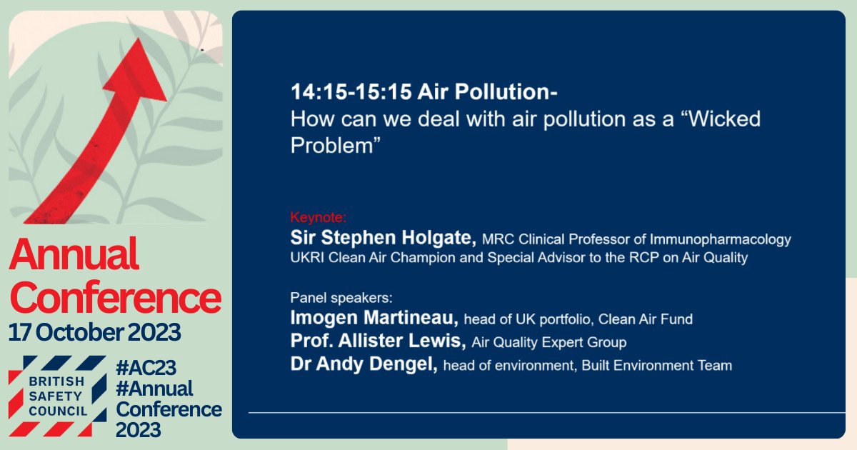 BritSafe's tweet photo. Thanks to Sir Stephen Holgate, University of Southampton, Ally Lewis, University of York, Imogen Martineau, Clean Air Fund, and Dr Andy Dengel, BRE, for their fantastic panel discussion on "How to deal with air pollution as a 'Wicked Problem'?".
#AC23 #AnnualConference2023 https://t.co/CQx1xnN9xw