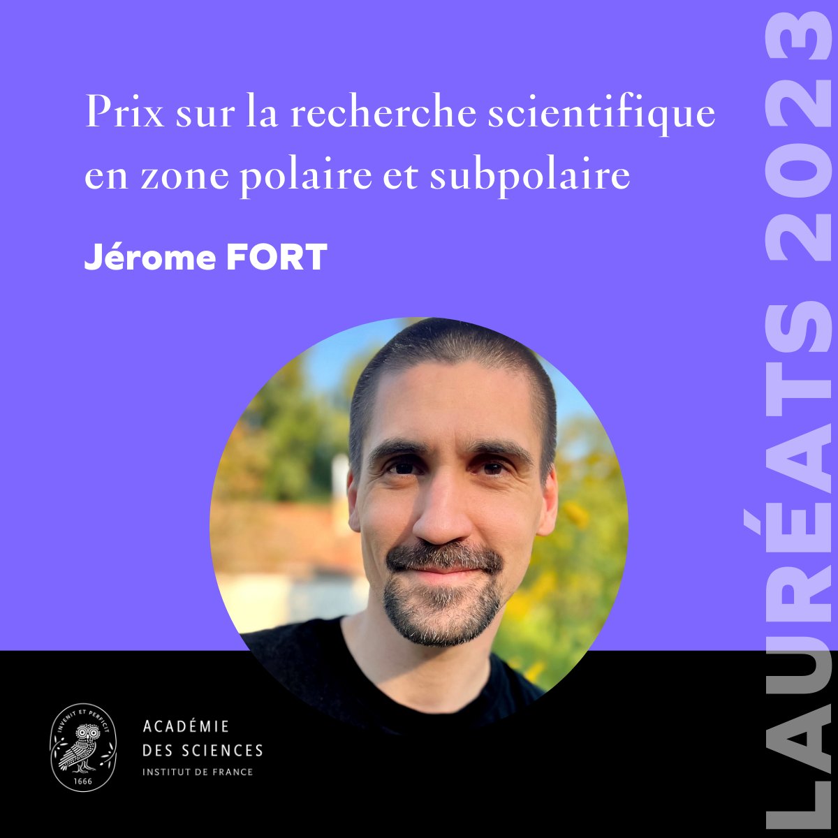 AcadSciences's tweet photo. 🔴En direct de la cérémonie de remise des #prixAcadSciences 2023 | Découvrez maintenant les lauréats !

@Jerome_Fort_, Chargé de recherche CNRS au laboratoire @LIENSsCNRSULR, lauréat du Prix sur la recherche scientifique en zone polaire et subpolaire

👉 https://t.co/6P1SMO6G9w https://t.co/geH6AqTDt0