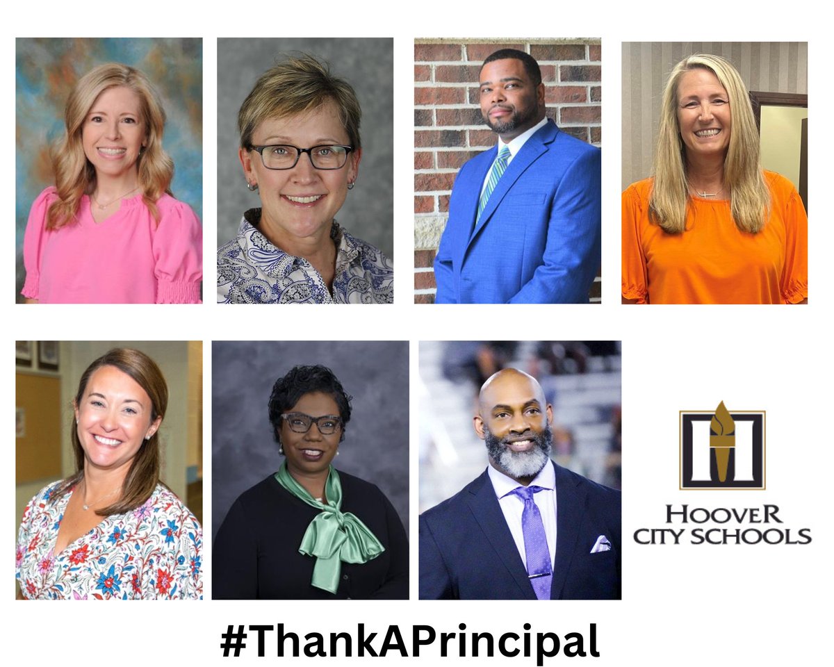 HooverSchools's tweet photo. Happy National Principals Month! In October, we take the time to celebrate our principals. These dedicated, exceptional leaders play a pivotal role in shaping the future of our students, schools, and communities. Here are our secondary principals! #ThankAPrincipal https://t.co/z2701kZF2g