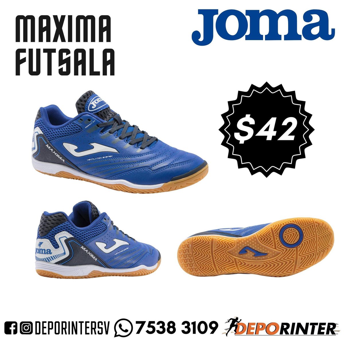 Deporinter_sv's tweet photo. Pasión por el fútbol sala, potencia en cada paso. 🏆⚽ Descubre los JOMA Máxima: la fusión perfecta de velocidad, control y estilo. ¿Estás listo para la revolución en la cancha? 💥👟
📱WhatsApp al 7538-3109 🛵
#JOMA #FutbolSala #Deporinter #ElSalvador https://t.co/PVDOydIhzy