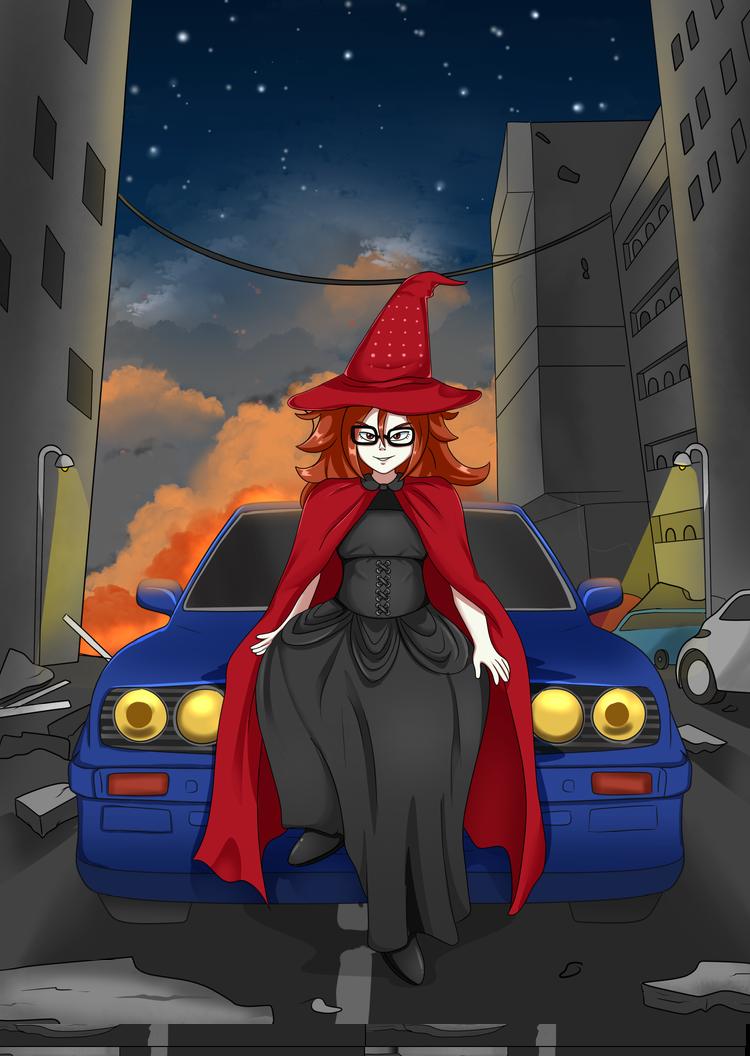 Vomi's relaxing witching day. Halloween art done by <a href="/Savage_Yannah/">☕🌒Yannah🌘☕✨</a>