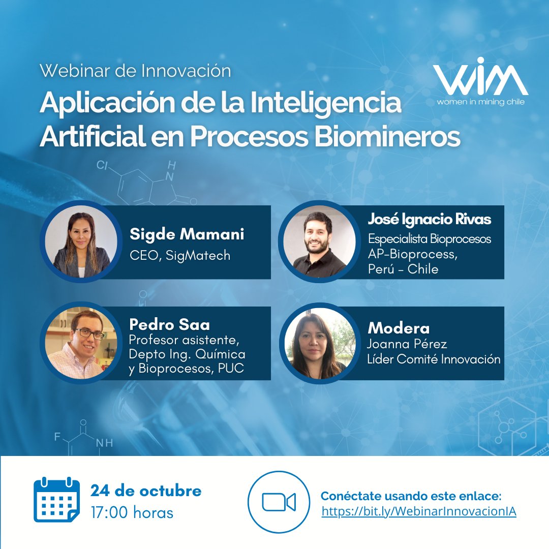 Women In Mining Chile (@wimchileoficial) on Twitter photo 🤩 Querida Comunidad <a href="/wimchileoficial/">Women In Mining Chile</a>
💡 Les esperamos este próximo martes 24 de octubre a las 17:00 hrs con un webinar especialmente preparado para ustedes por nuestro Comité de Innovación.
Registrate aquí y recibe tu invitación: bit.ly/WebinarInnovac… ✅
#Womeninmining 🤩 Querida Comunidad <a href="/wimchileoficial/">Women In Mining Chile</a>
💡 Les esperamos este próximo martes 24 de octubre a las 17:00 hrs con un webinar especialmente preparado para ustedes por nuestro Comité de Innovación.
Registrate aquí y recibe tu invitación: bit.ly/WebinarInnovac… ✅
#Womeninmining
